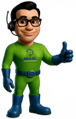 Mascote da Brasil Encanadores fazendo sinal de positivo